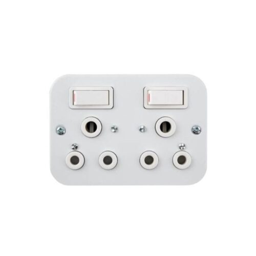 Surface Double Industrial 15A Switch Plug